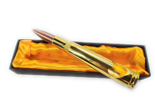 Flaschenöffner Patrone - Bullet Design - Kaliber 50 Gold